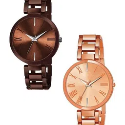 FROZIL Women Set Of 2 Stainless Steel Bracelet Style Straps Analogue Watch TNR-BR-G-image-86