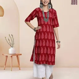 7Threads Women Pack of 2 Ethnic Motifs Printed Regular Straight Knee Length Kurta-picture-40