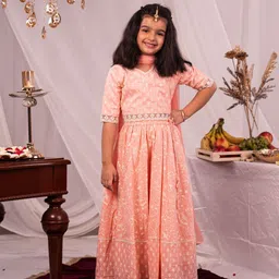 JBN Creation Girls Embroidered Ready to Wear Cotton Lehenga & Blouse With Dupatta-picture-3