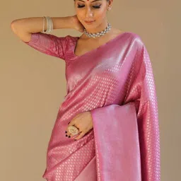 SP TEXTILE CLOTHES Woven Design Zari Saree with Blouse Piece image 2