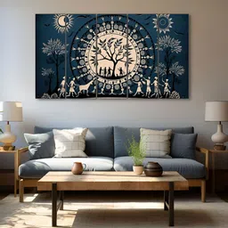 The Castle Decor Blue & Beige 5 Pieces Abstract Wooden Wall Arts-image-89