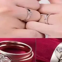 Teeragaj Set Of 2 Stainless Steel Stone Studded Adjustable Finger Ring-picture-36