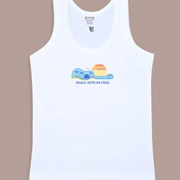 Revvo Junior Boys Pack Of 6 Printed Pure Cotton Basic Vests RJV-101 image 5