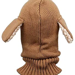 Syga Knitted Woolen Dog Design Cap - Brown image 2