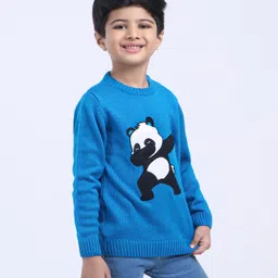 Babyhug Full Sleeves Sweater  - Blue image 2