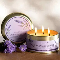 aromahpure Lavender 3 Wick Scented Candle in Container with Lid-picture-34