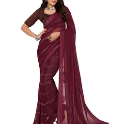 ANAND SAREES Striped Satin Saree-image-46