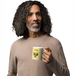 Mr UVD White Graphic Printed Matte Ceramic Mug-350ml image 5