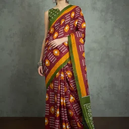 Mitera Ethnic Motifs Ikat Printed Daily Wear Saree-picture-18