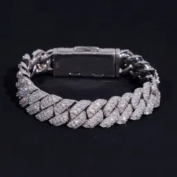 FIMBUL Unisex Cubic Zirconia Antique Silver-Plated Link Bracelet-picture-38