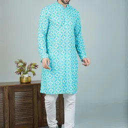 Wintage Men Printed Regular Pure Cotton Kurta with Churidar-image-65