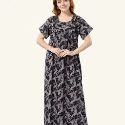 Cloud Soft Women Printed Maxi Nightdress-image-2