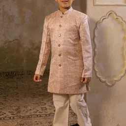 Aj DEZInES Embroidered Mandarin Collar Sherwani Set image 4