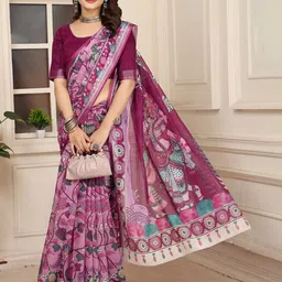 Moda Rapido Floral Zari Saree image 5
