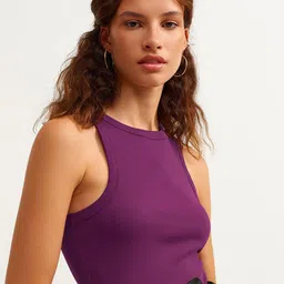 Zwankee Women Cotton Sleeveless Fitted Top-image-4