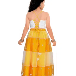 Pragya Exclusive Girls Embroidered Cotton Sequinned Ready to Wear Lehenga And Blouse image 5