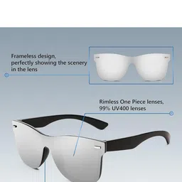 IFLASH Unisex Shield Sunglasses with UV Protected Lens 6090 SILVER MRCRY image 4