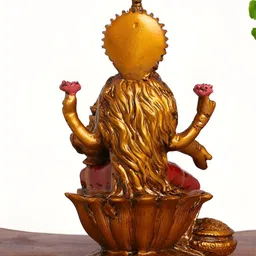 INTERNATIONAL GIFT Red and Gold Goddess Laxmi Religious Idol Showpiece image 5