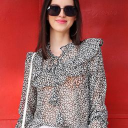 Sera Animal Print Tie-Up Neck Sheer Chiffon Top-picture-9
