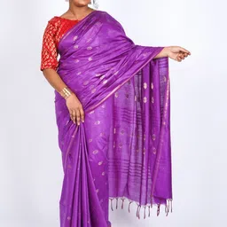 ANUTTARA Ethnic Motifs Woven Design Zari Bhagalpuri Saree-picture-39
