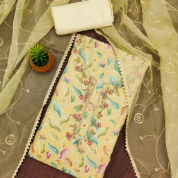 BlissFlair Organza Unstitched Dress Material-picture-27