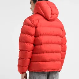 levi's Men's Solid Red Hooded Quilted Jacket image 3