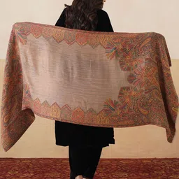 INCHING INDIA Women Ethnic Motifs Woven Design Shawl image 5