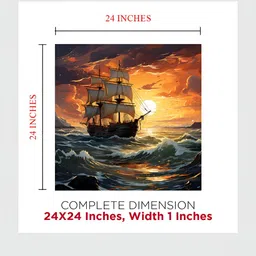 OLIVE TREE Red & Orange 1 Piece Canvas Religious Wall Paintings image 4