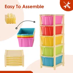 Kuber Industries Yellow & Green 5 Tier Storage Organisers image 5