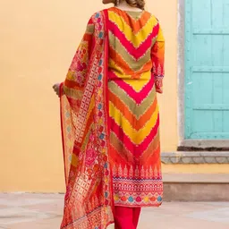 KALINI Women Ethnic Motifs Printed Regular Kurta with Trousers & With Dupatta image 5