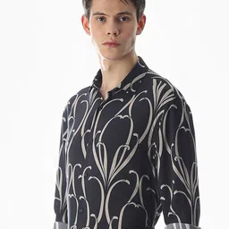 Jack & Jones Abstract Printed Spread Collar Slim Fit Casual Shirt image 2