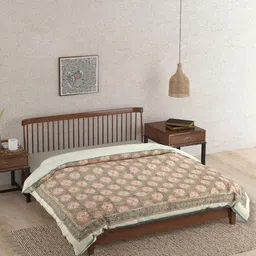 Fabindia Blue Ethnic Motifs Printed 354 GSM Cotton Single Blanket Quilt-picture-33