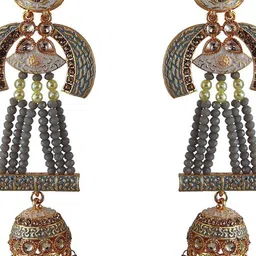 VATSALYA creation Gold-Plated Alloy Artificial Stones Earrings-picture-34