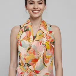 Bene Kleed Women Floral Printed Back and Neck Tie Up Top image 5