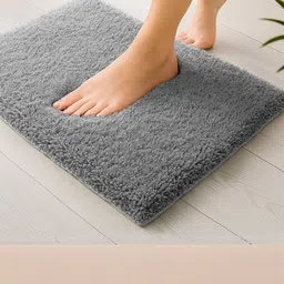 enera Stello Stone Grey Solid Anti-Skid Soft & Quick Absorbent Bath Rug-picture-38