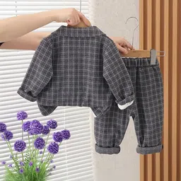 StyleCast x Revolte Infant Boys Checked Single-Breasted 4 Piece Suits image 2