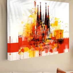 Aura White & Red 1 Piece Canvas Other Wall Paintings image 5