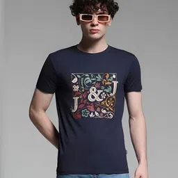 Jack & Jones Men Typography Printed Round Neck Cotton Slim Fit T-shirt-picture-36