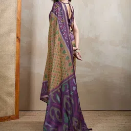 Jinal & Jinal Woven Design Zari Handloom Pochampally Saree image 3