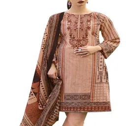 DRAVINAM Trends Embroidered Pure Cotton Unstitched Dress Material-picture-54