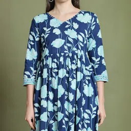 KALINI Floral Print A-Line Dress image 4