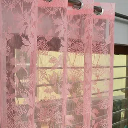 Galaxy Home Decor Pink Set of 2 Sheer Window Curtain-image-85