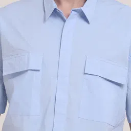 Espanshe Men Oversized Fit Solid Spread Collar Pure Cotton Casual Shirt image 2