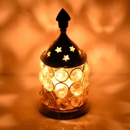 Aura Yellow & White Textured Akhand Diya Crystal Oil Lamp-picture-29