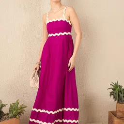 Uptownie Printed Cotton Ric-Rac Dress-image-21