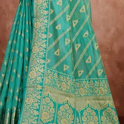 Rare Bello Woven Design Zari Tissue Saree image 2