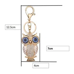 BLUE BEADS Evil Eye Crystal Owl Fridge Magnet and Keychain image 3