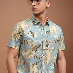 HIGHLANDER Men Slim Fit Floral Printed Casual Shirt-image-18