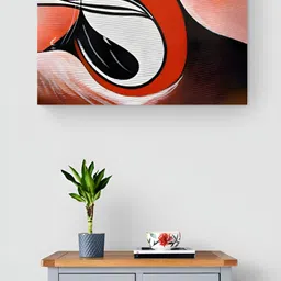 Tushaco Handicrafts White & Peach-Coloured 1 Piece Canvas Religious Wall Paintings-image-24