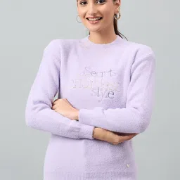 Duke Women Typography Printed Pullover with Embroidered Detail-picture-38
